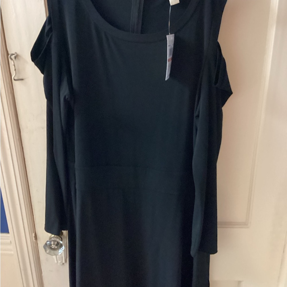 Michael Kors Elegant Black Midi Dress